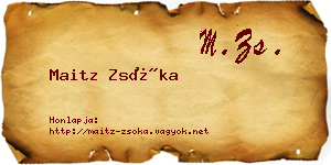 Maitz Zsóka névjegykártya